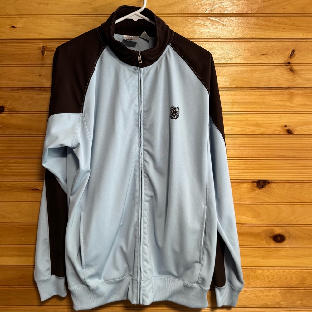 Hurley Vintage Light Blue and Brown Polyester Full Zip Jacket XL